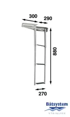 Båtsystem BKT73 Telescopic Case Ladder, 3 steps