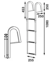 Båtsystem BUT45 uimatikkaat, teleskooppinen 4 askelmaa
