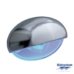 Båtsystem Steplight sininen led, kromattu