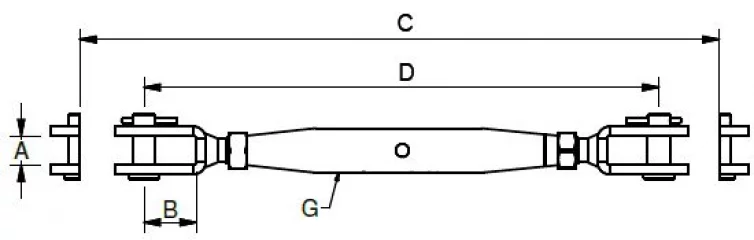 Blue Wave vanttiruuvi 1/4'', AISI316