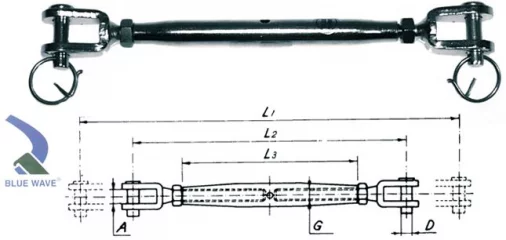 Vanttiruuvi M8 kierteellä AISI316