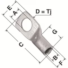 Kaapelikenkä 95mm, 8mm halkaisija 2kpl