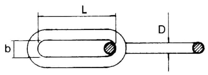Long Link Chain 13mm, galvanized