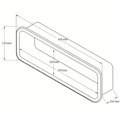 Laitakotelo 20x170x100mm, valkoinen