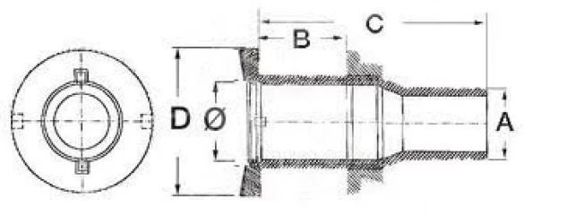 Läpivienti 1/2"x19mm