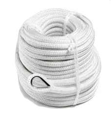 Robline Poseidon Anchor Rope 50m with Lead Weight and Steel Shackle, white