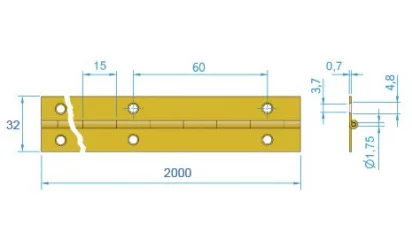 Pianosarana Roca 32mm 2m AISI304