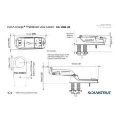 Scanstrut ROKK USB Pistoke 12/24V , vesitiivis , musta