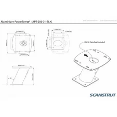 Scanstrut tutkajalka 250mm, musta