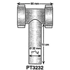 T yhdistäjä 32 mm letkuille