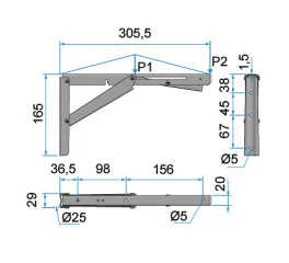 Taitettava kannatin robust L