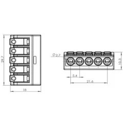 Johtoliitin 5 johdolle, 8kpl