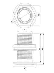 Trudesign läpivienti 1", valkoinen