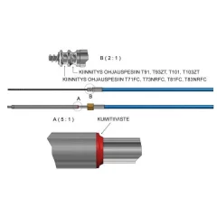 Ultraflex Ohjauskaapeli M90 MACH,  eri pituuksia