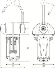 Ultraflex B302CR kaukohallintalaite kahdelle moottorille