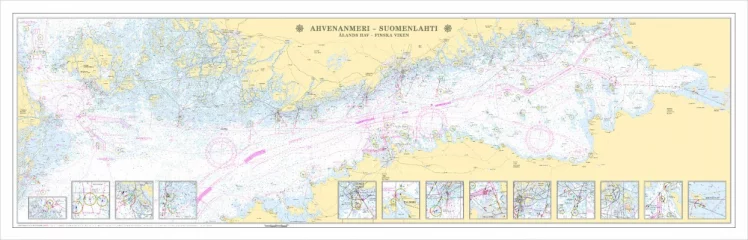 Veneilyseinäkartta Ahvenanmaa-Suomenlahti (272x88cm)