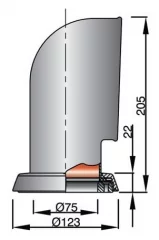 Vetus CHINOOK joutsenkaulaventtiili, muovinen